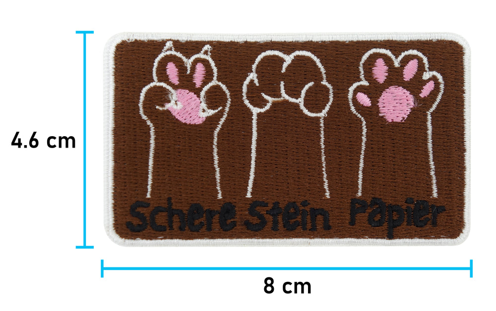 Pfoten Patch mit der Maße: 4,6 x 8 cm