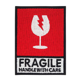 Roter Fragile handle with care Weinglas Patch