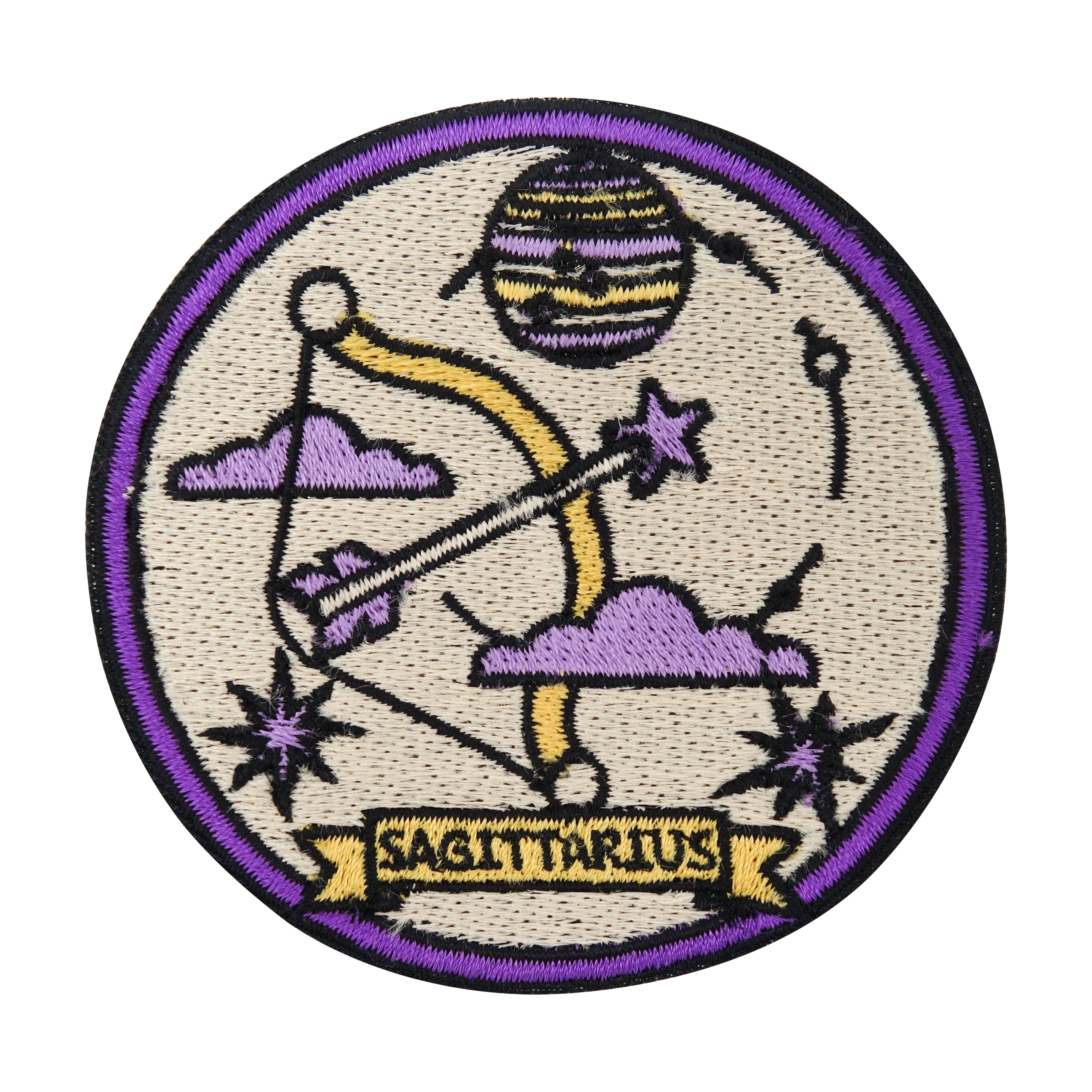 Beige-violetter Sagittarius Sternzeichen Patch