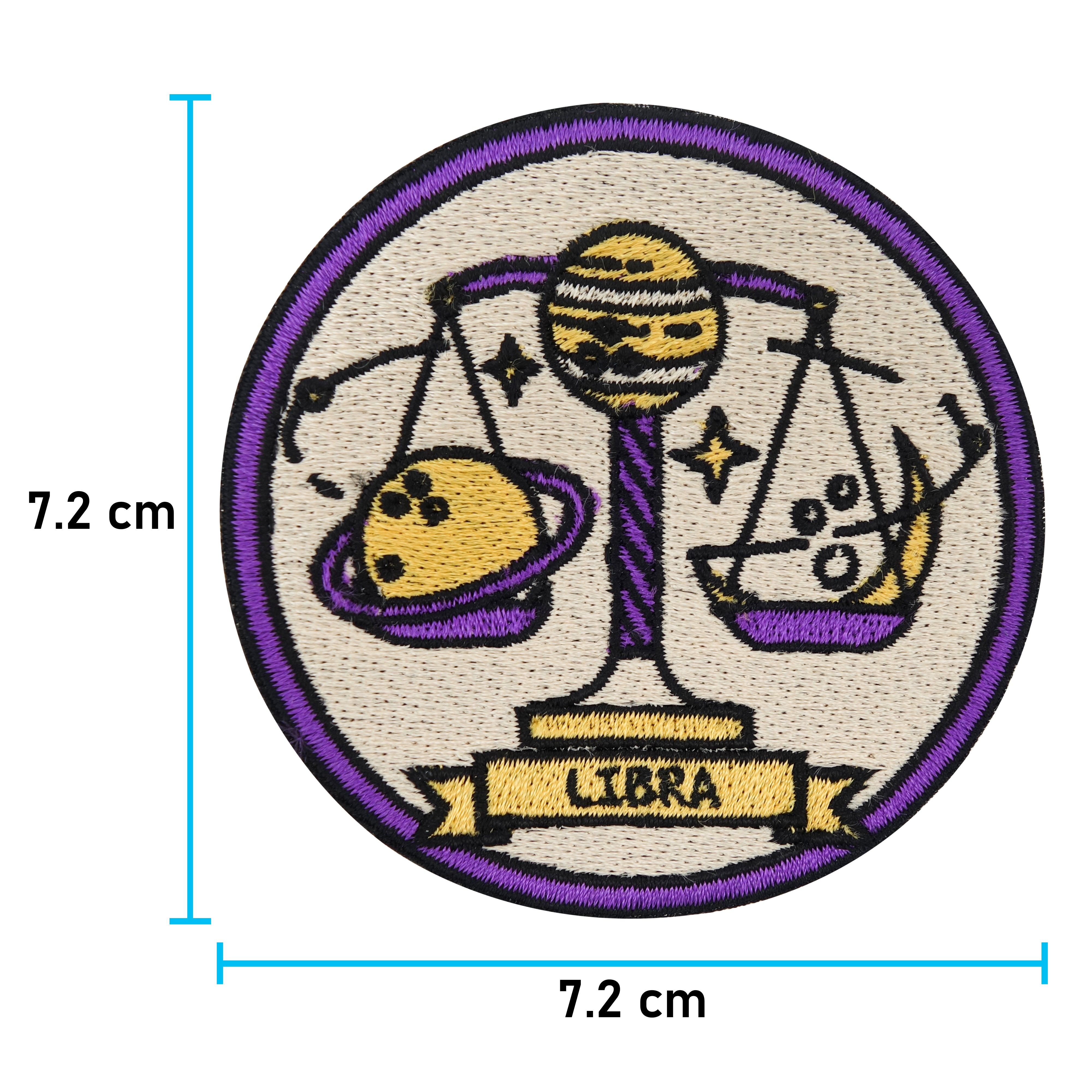 Waage Patch mit der Maße: 7,2 x 7,2 cm