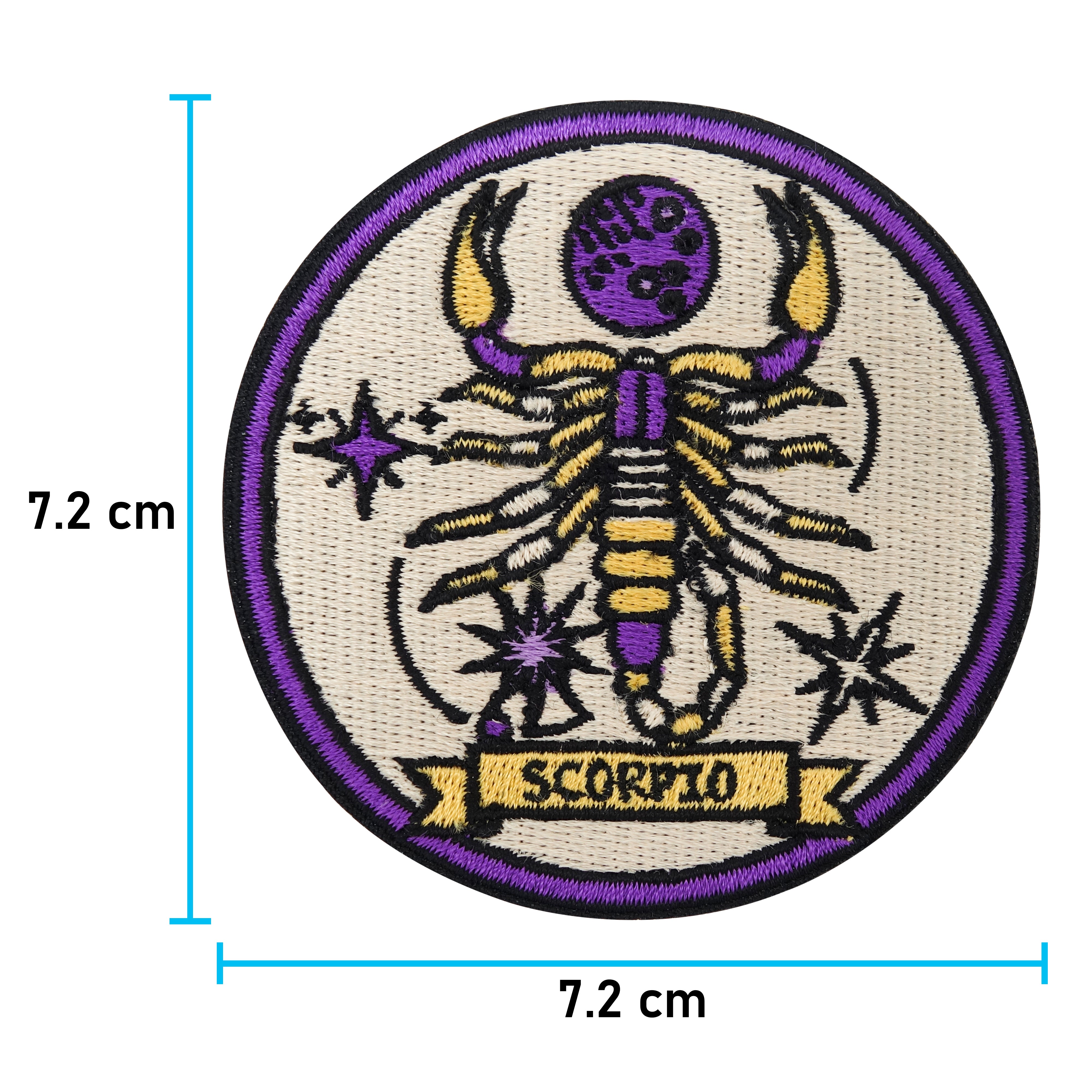 Skorpion Patch mit der Maße: 7,2 x 7,2 cm