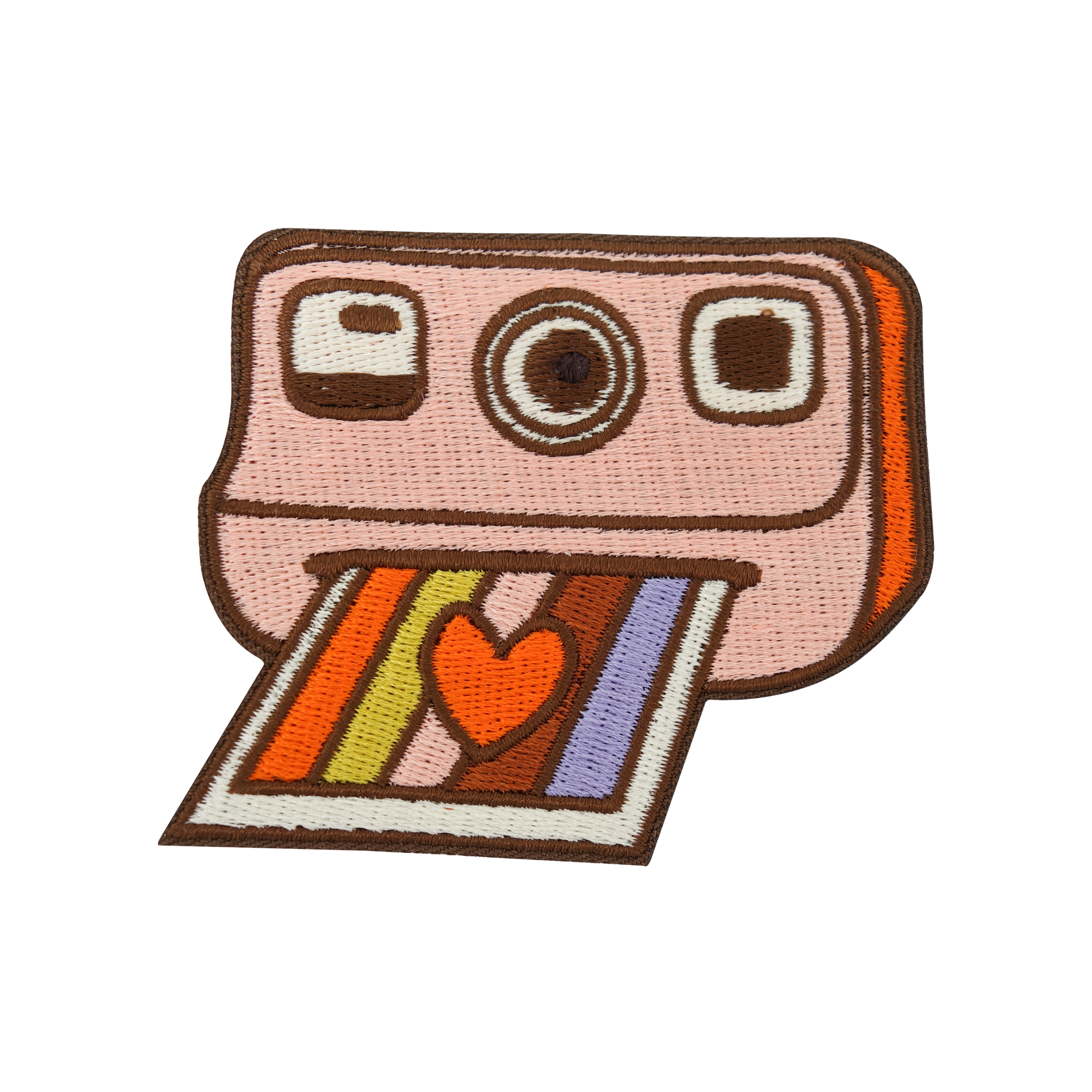 Retro Love Kamera Patch | Polaroid Fotokamera Aufnäher | Herz Foto DIY