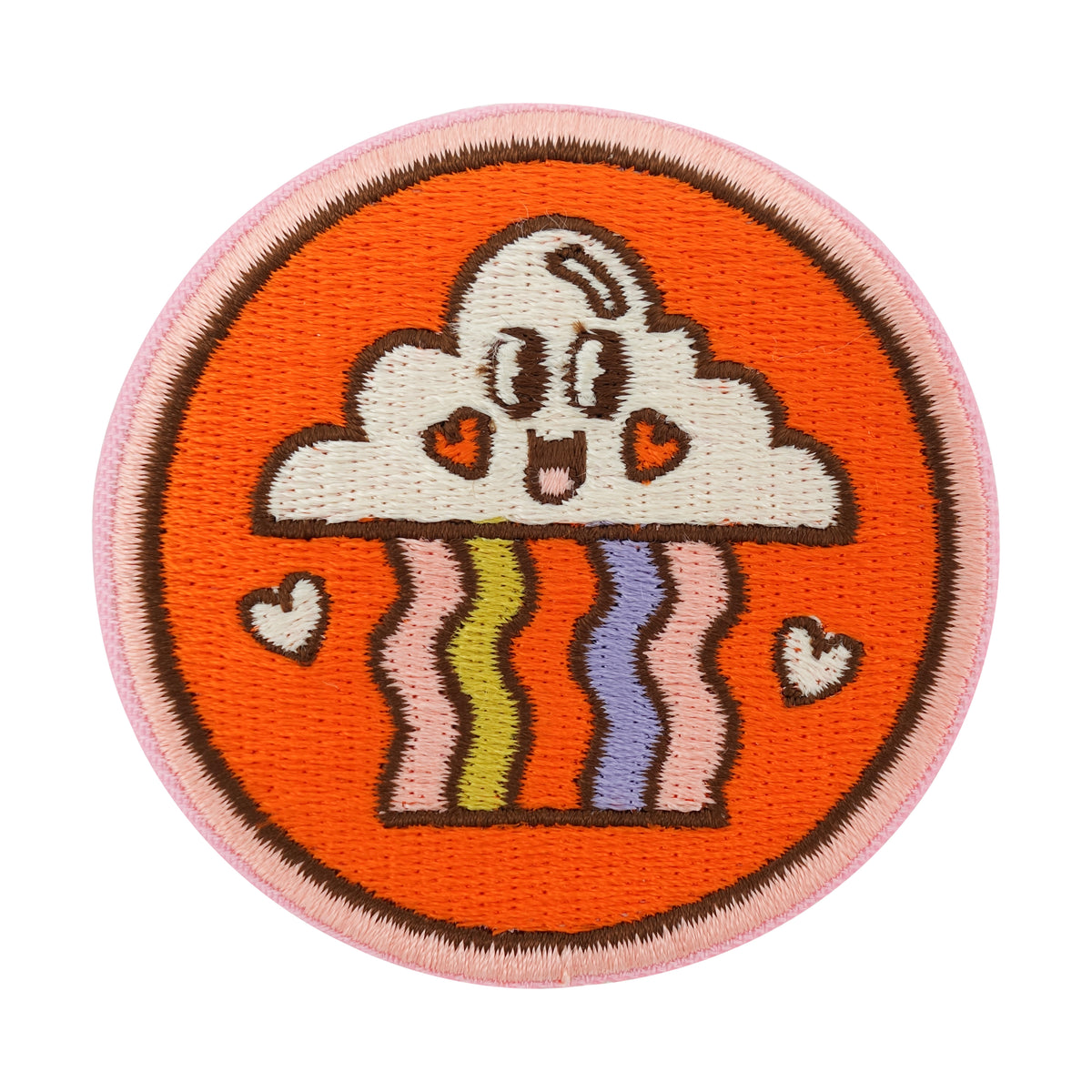 Orangener Wolke und Regenbogen Patch