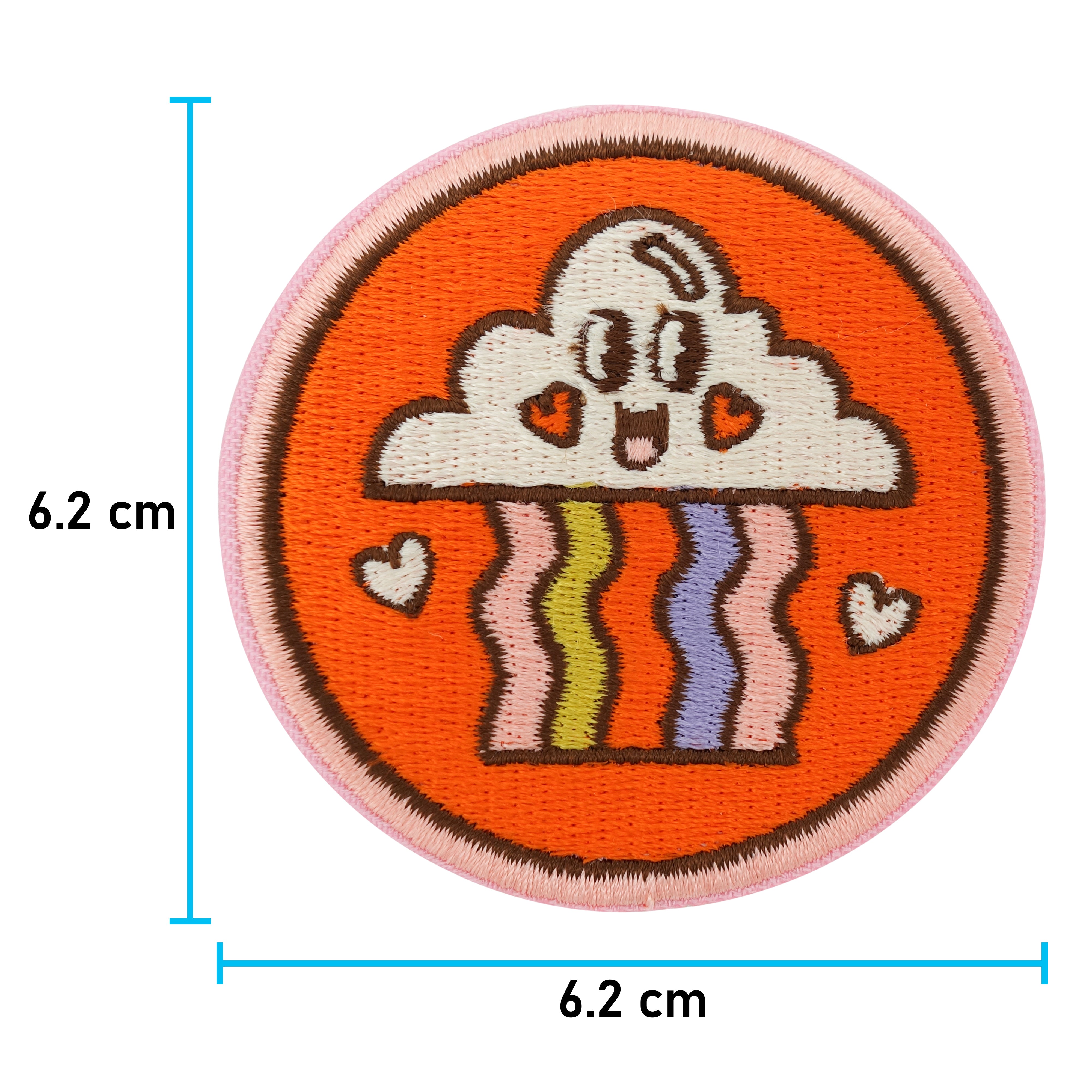 Regenbogen Patch mit der Maße: 6,2 x 6,2 cm