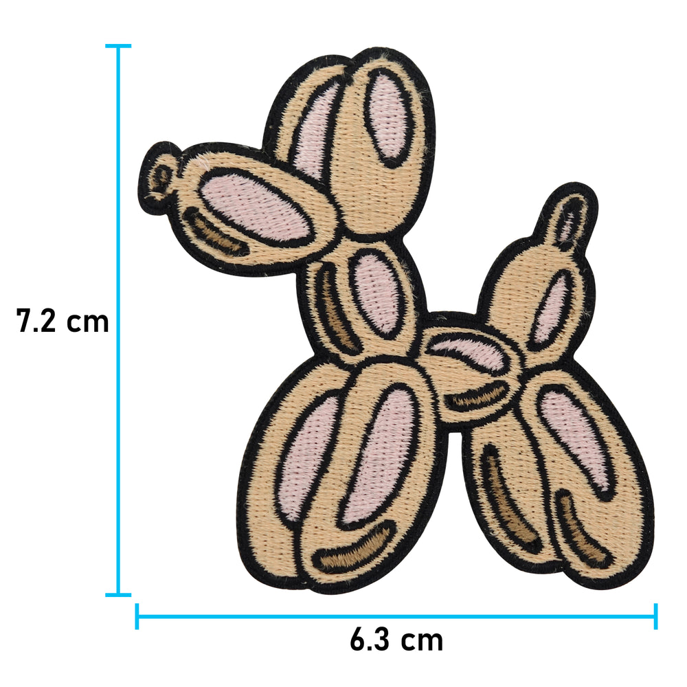 Ballon Hund Patch mit der Maße: 7,2 x 6,3 cm