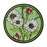 Grüner Gänseblümchen und Rosen Patch