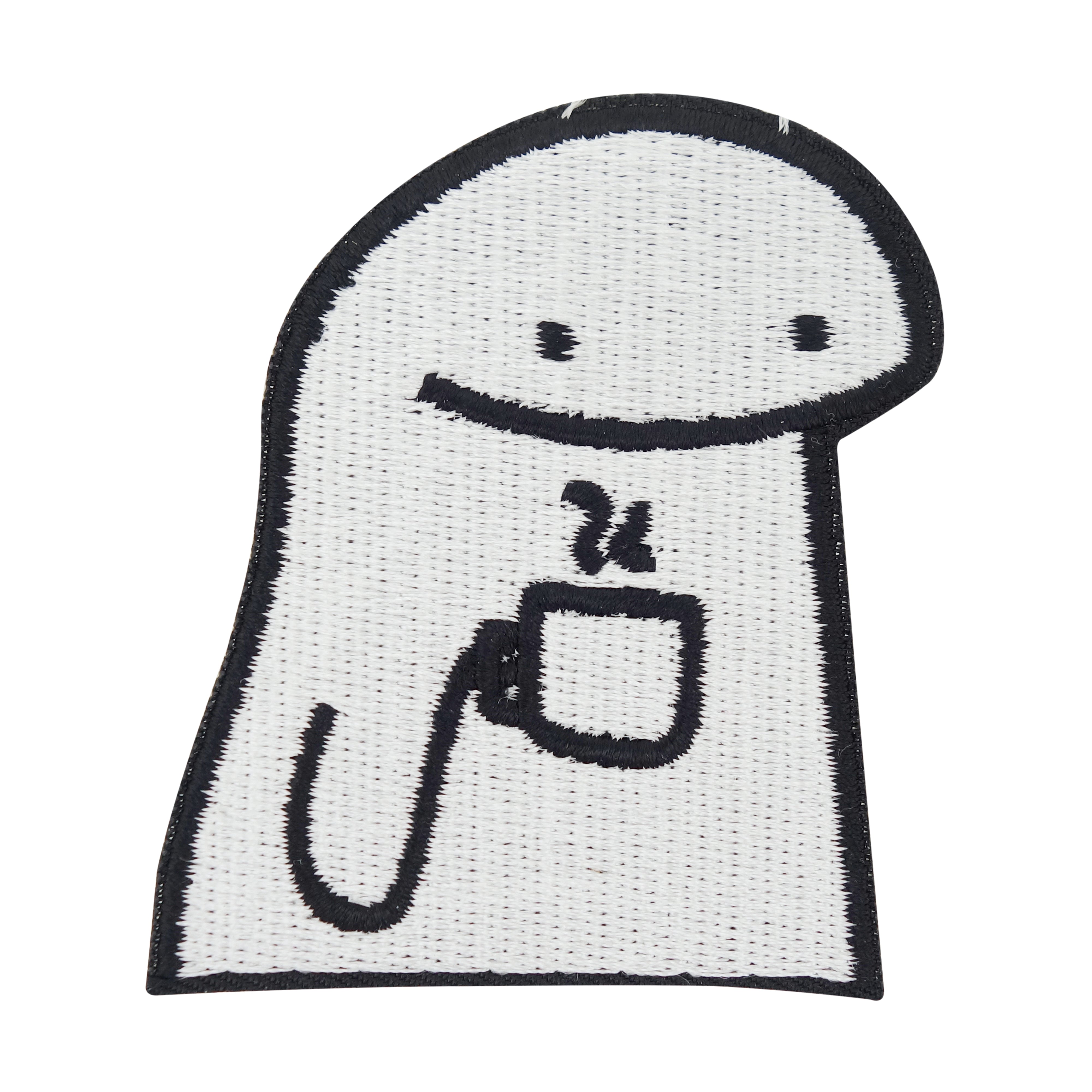 Weißer lächelnder Coffee Guy Patch