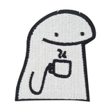 Weißer lächelnder Coffee Guy Patch