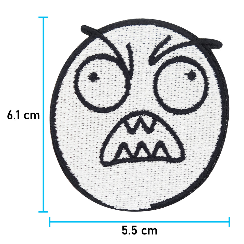 Grimasse Patch mit der Maße: 6,1 x 5,5 cm