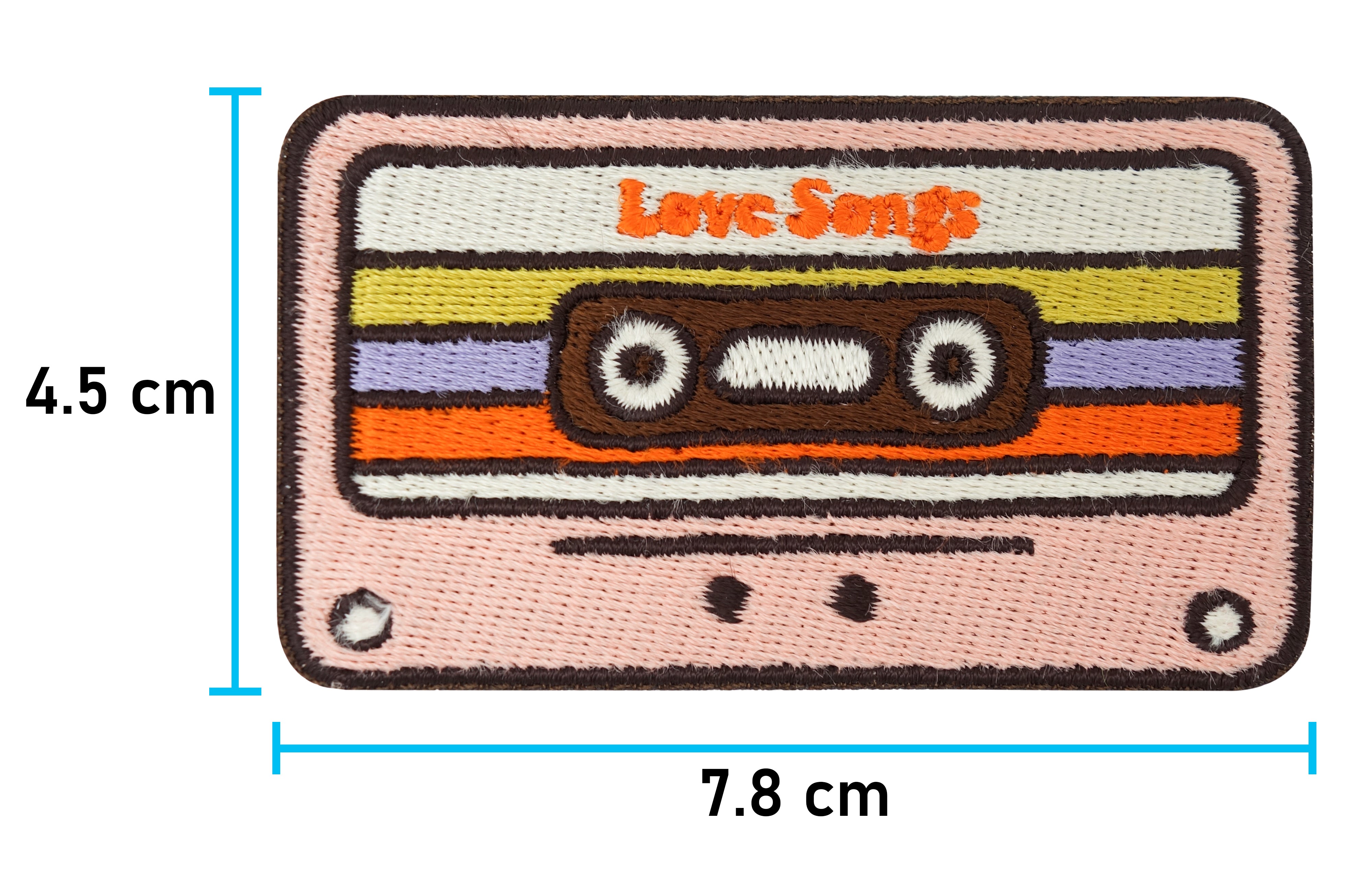 Love Songs Kassette Patch mit der Maße: 4,5 x 7,8 cm
