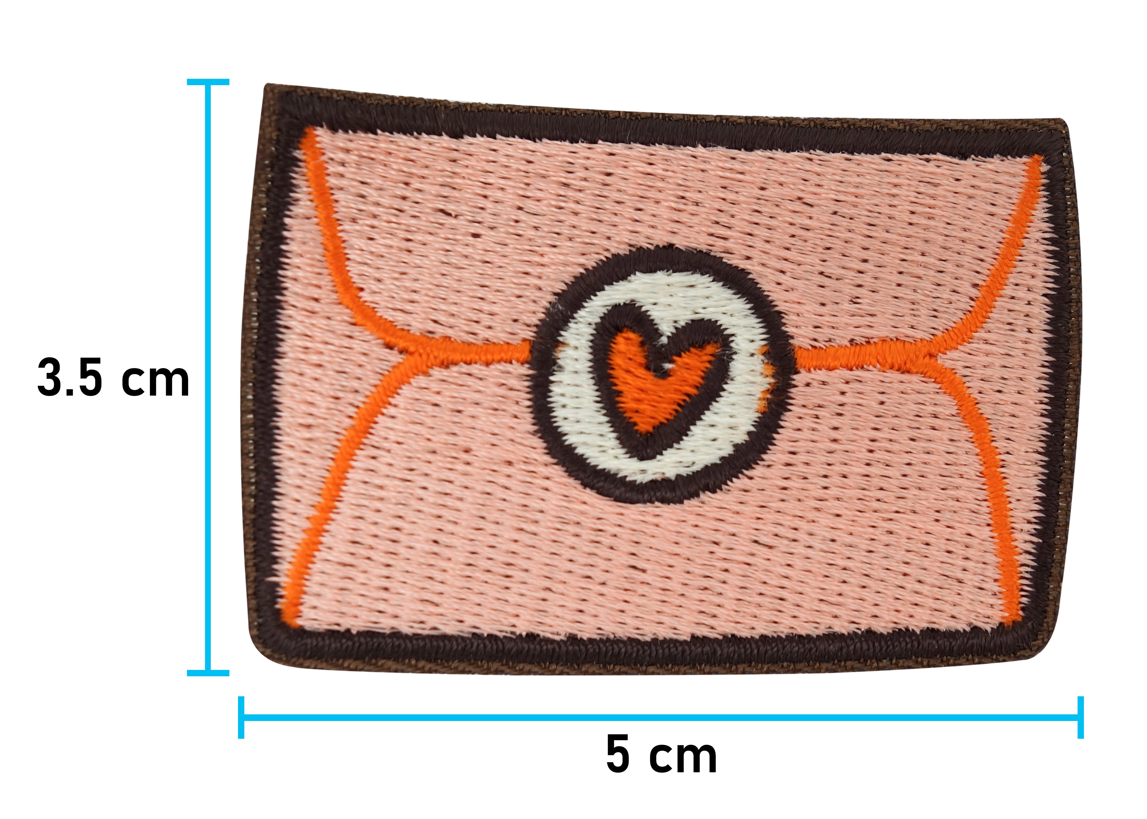 Liebesbrief Patch mit der Maße: 3,5 x 5 cm