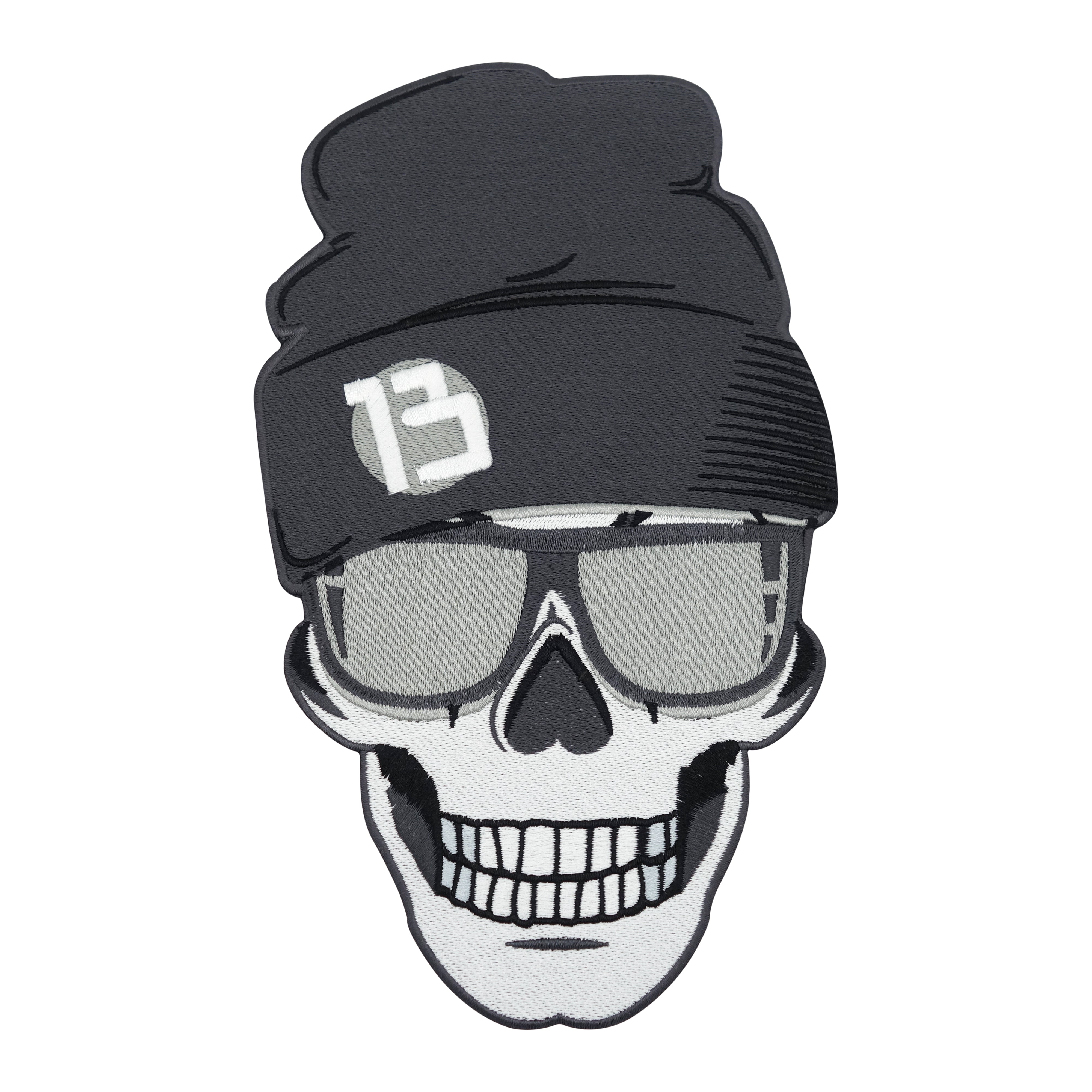 Großer Totenkopf mit Mütze Rückenpatch zum Aufbügeln | Motorrad Kutten Patches, Biker Bügelpatch, Totenschädel Rückenaufnäher, Aufnäher für Männer, Finally Home