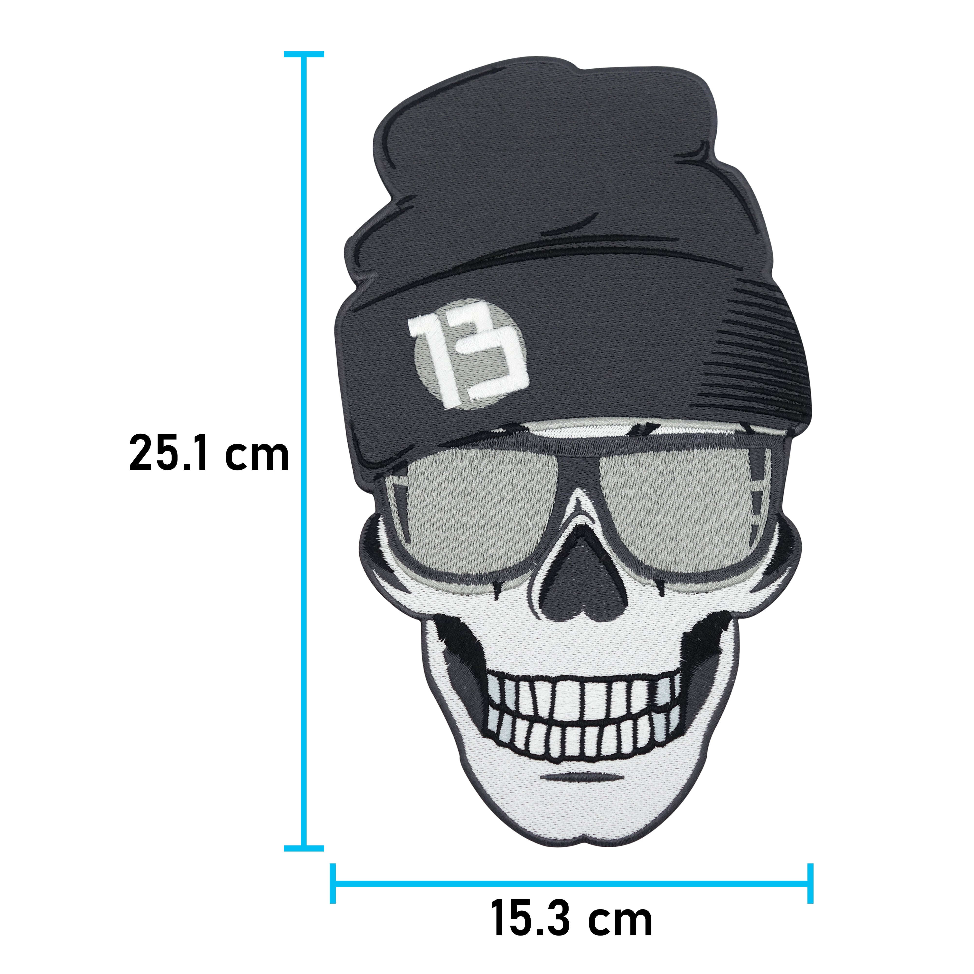 Großer Totenkopf mit Mütze Rückenpatch zum Aufbügeln | Motorrad Kutten Patches, Biker Bügelpatch, Totenschädel Rückenaufnäher, Aufnäher für Männer, Finally Home