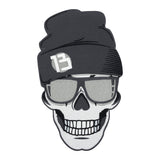 Großer Totenkopf mit Mütze Rückenpatch zum Aufbügeln | Motorrad Kutten Patches, Biker Bügelpatch, Totenschädel Rückenaufnäher, Aufnäher für Männer, Finally Home