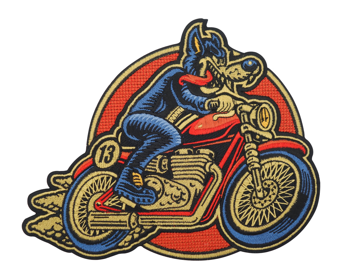 Großer Lone Wolf on Tour Rückenpatch zum Aufbügeln | Motorrad Kutten Patches, Retro Biker Bügelpatch, Vintage Rückenaufnäher, Große Aufnäher für Männer, Finally Home
