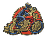 Großer Lone Wolf on Tour Rückenpatch zum Aufbügeln | Motorrad Kutten Patches, Retro Biker Bügelpatch, Vintage Rückenaufnäher, Große Aufnäher für Männer, Finally Home