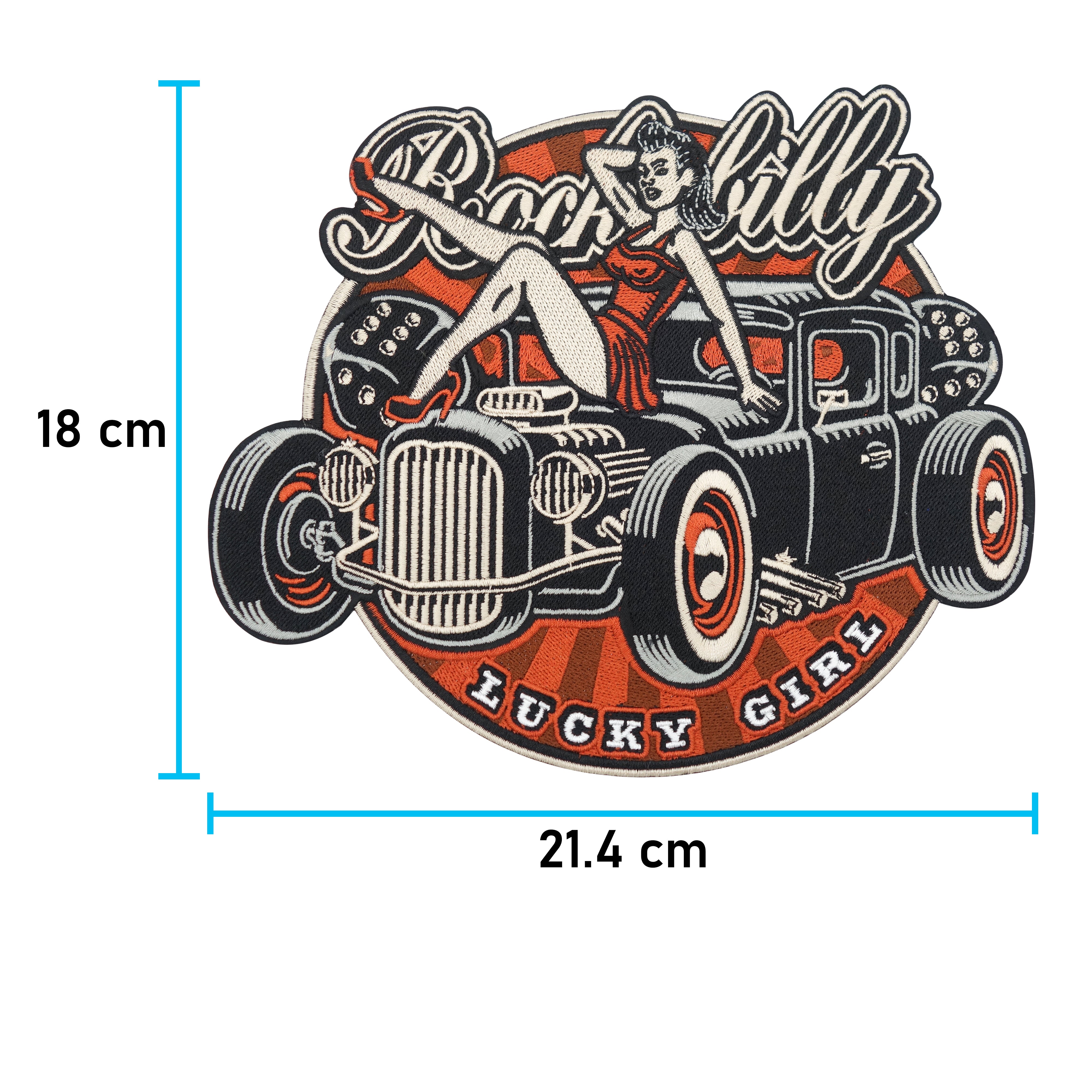 Großer Oldtimer Retro Rockabilly Rückenpatch zum Aufbügeln | 80er Motorrad Kutten Patches, Sexy Biker Bügelpatch, Vintage Rückenaufnäher, Große Aufnäher für Männer, Finally Home