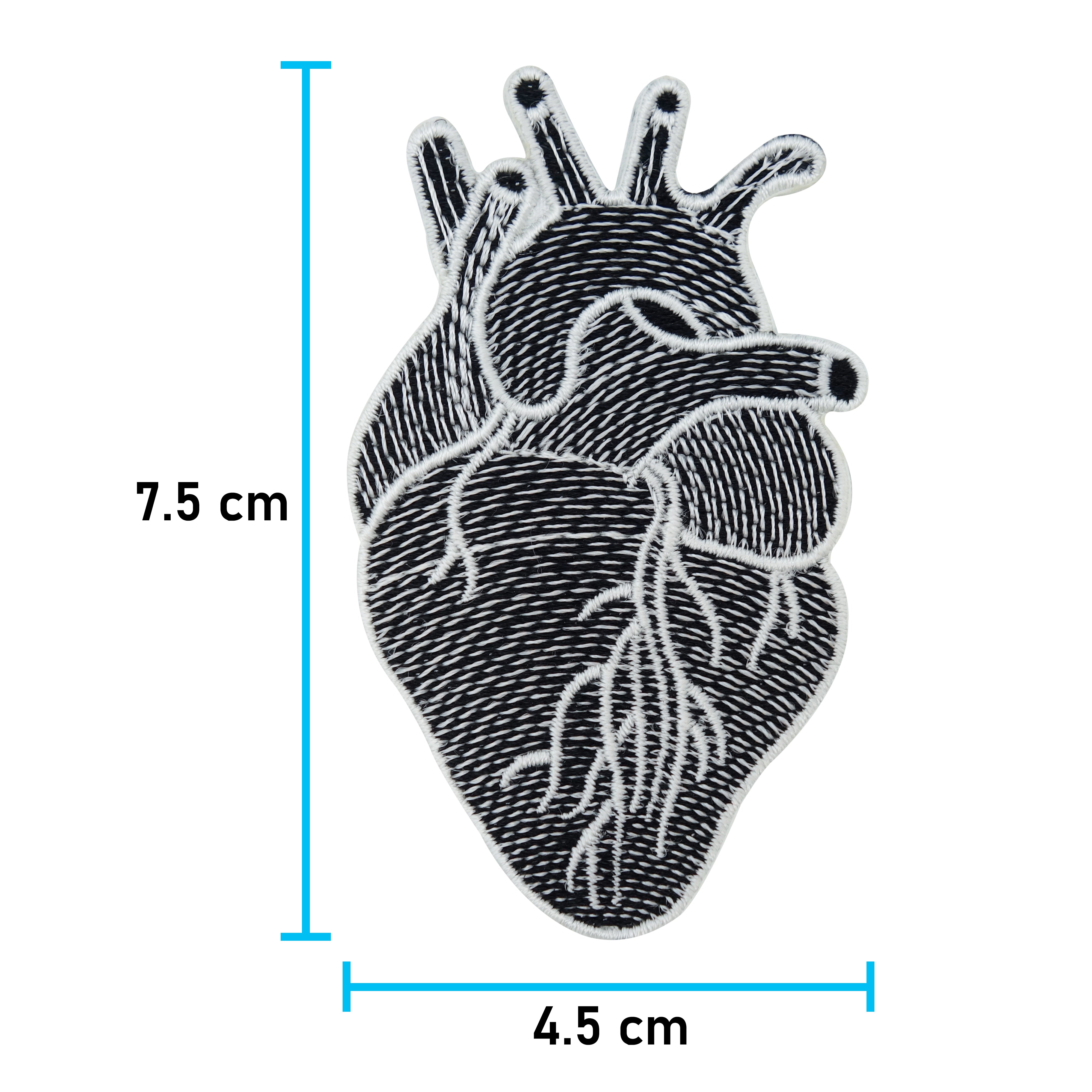 Anatomisches Herz in schwarz weiß Bügelbild Patches zum Aufbügeln | Patch, Aufbügelmotive Finally Home
