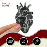 Anatomisches Herz in schwarz weiß Bügelbild Patches zum Aufbügeln | Patch, Aufbügelmotive Finally Home