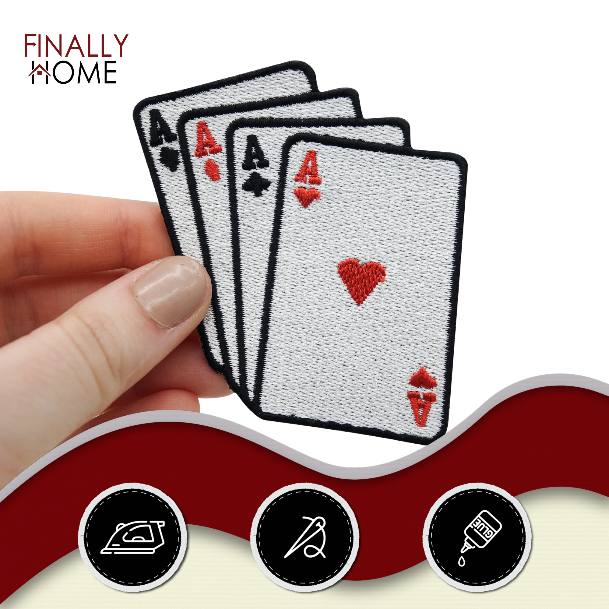 Casino Karten Bügelbild Patch zum Aufbügeln | Patches, Aufbügelmotive Finally Home