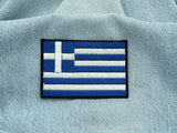 Griechenland Patch auf hellblauer Jeans