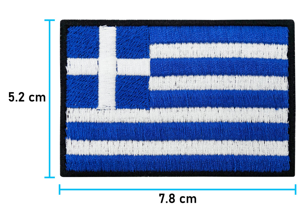 Griechenland Flagge Klettpatch mit der Maße: 5,2 x 7,8 cm