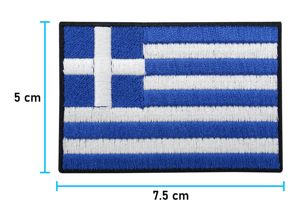 Griechenland Flagge Patch mit der Maße: 5 x 7,5 cm