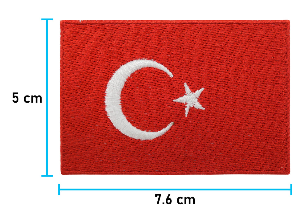 Türkei Flagge Patch - Maße: 5 x 7,6 cm