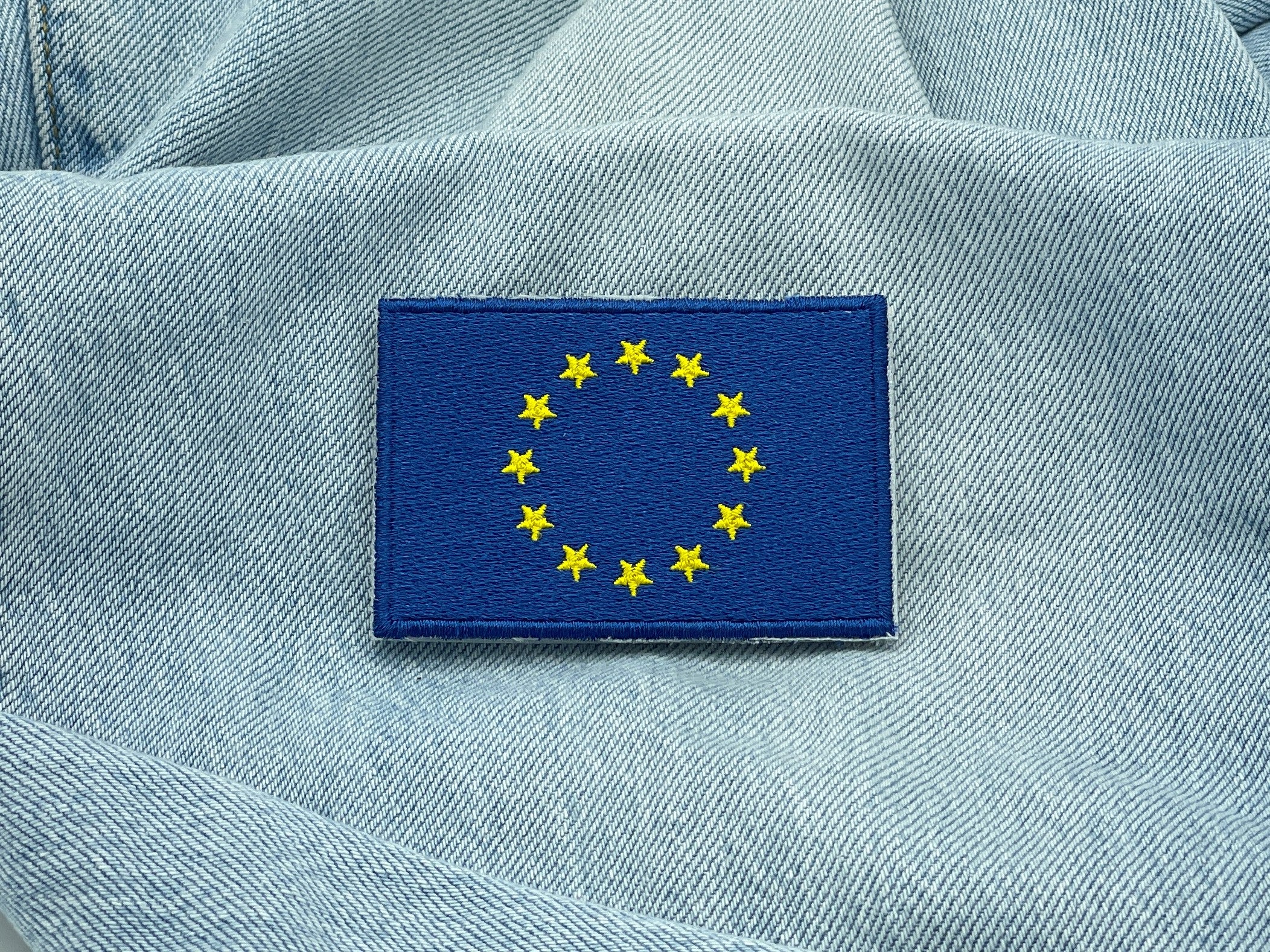Europa Flagge Patch auf einer blauen Jeans