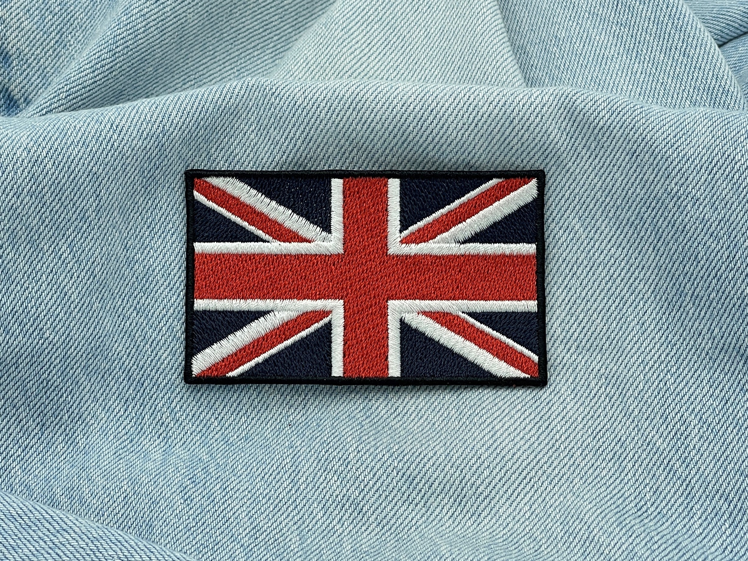 Großbritannien Flagge Patch auf hellblauer Jeans