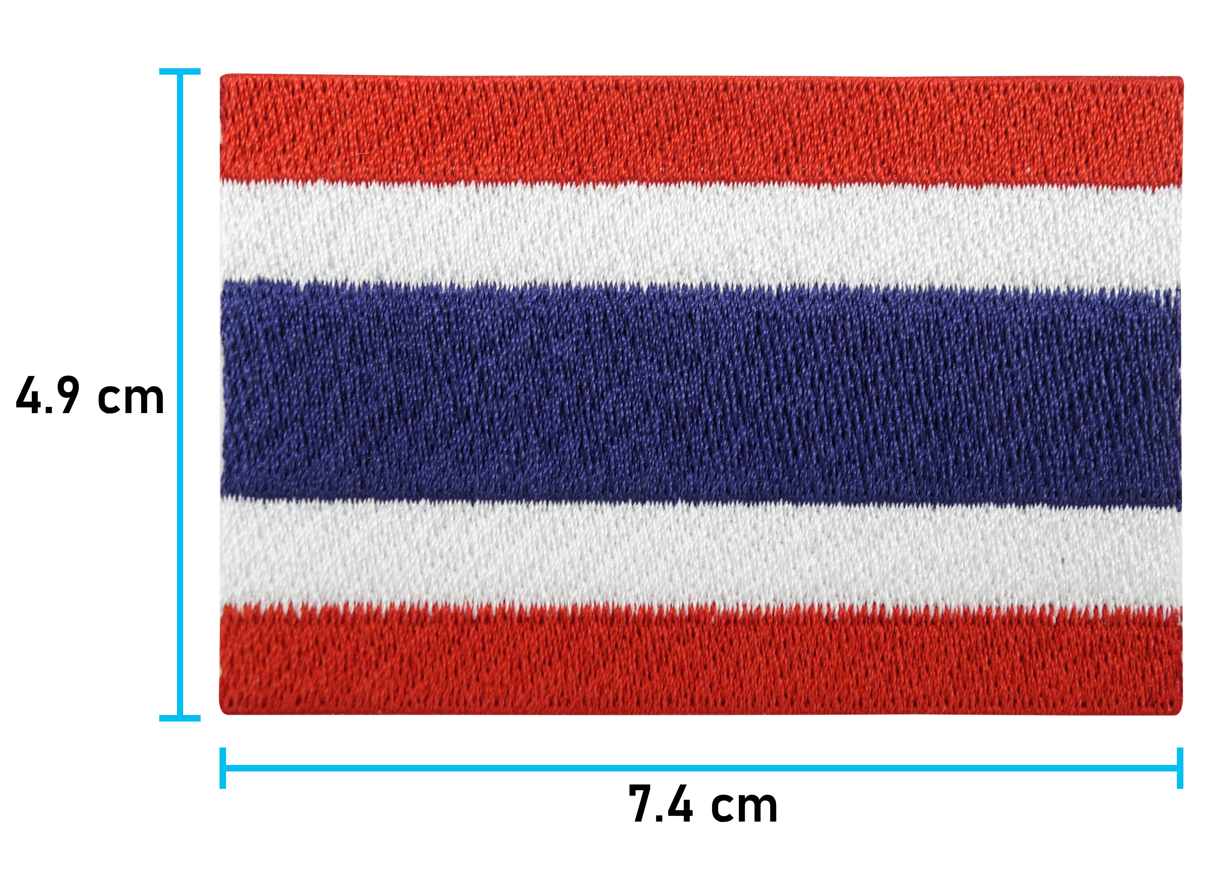 Thailand Flagge Patch mit der Maße: 4,9 x 7,4 cm
