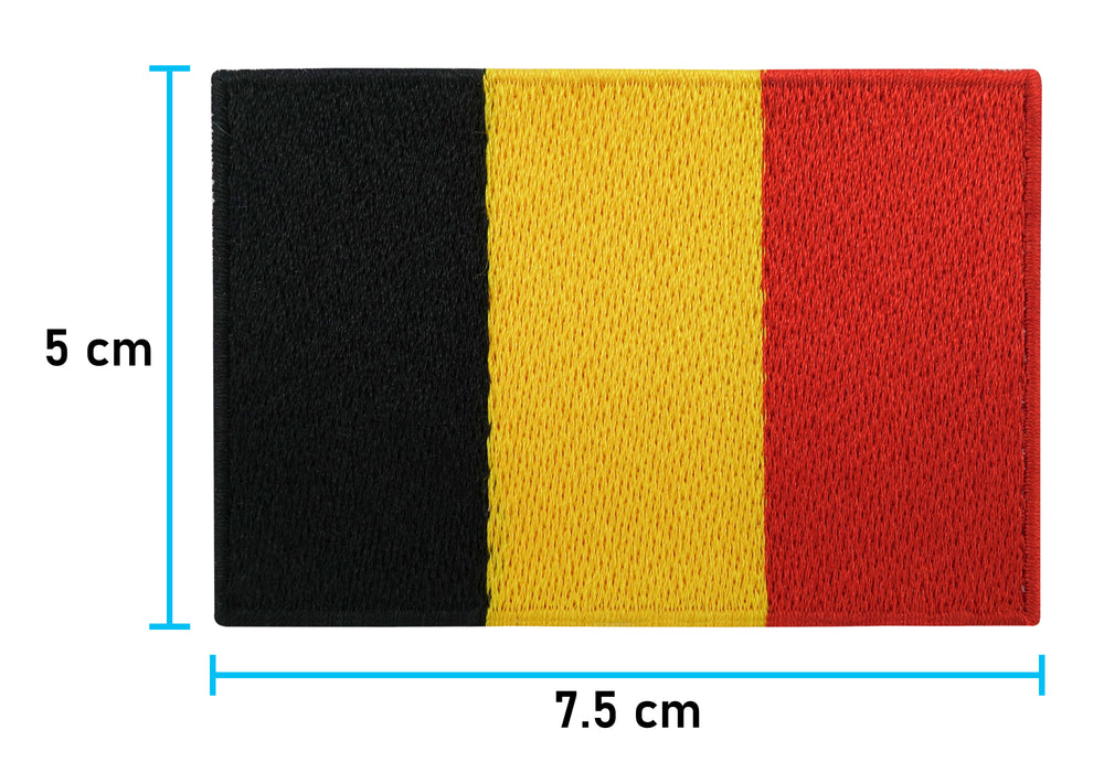 Belgische Flagge Patch mit der Maße: 5 x 7,5 cm