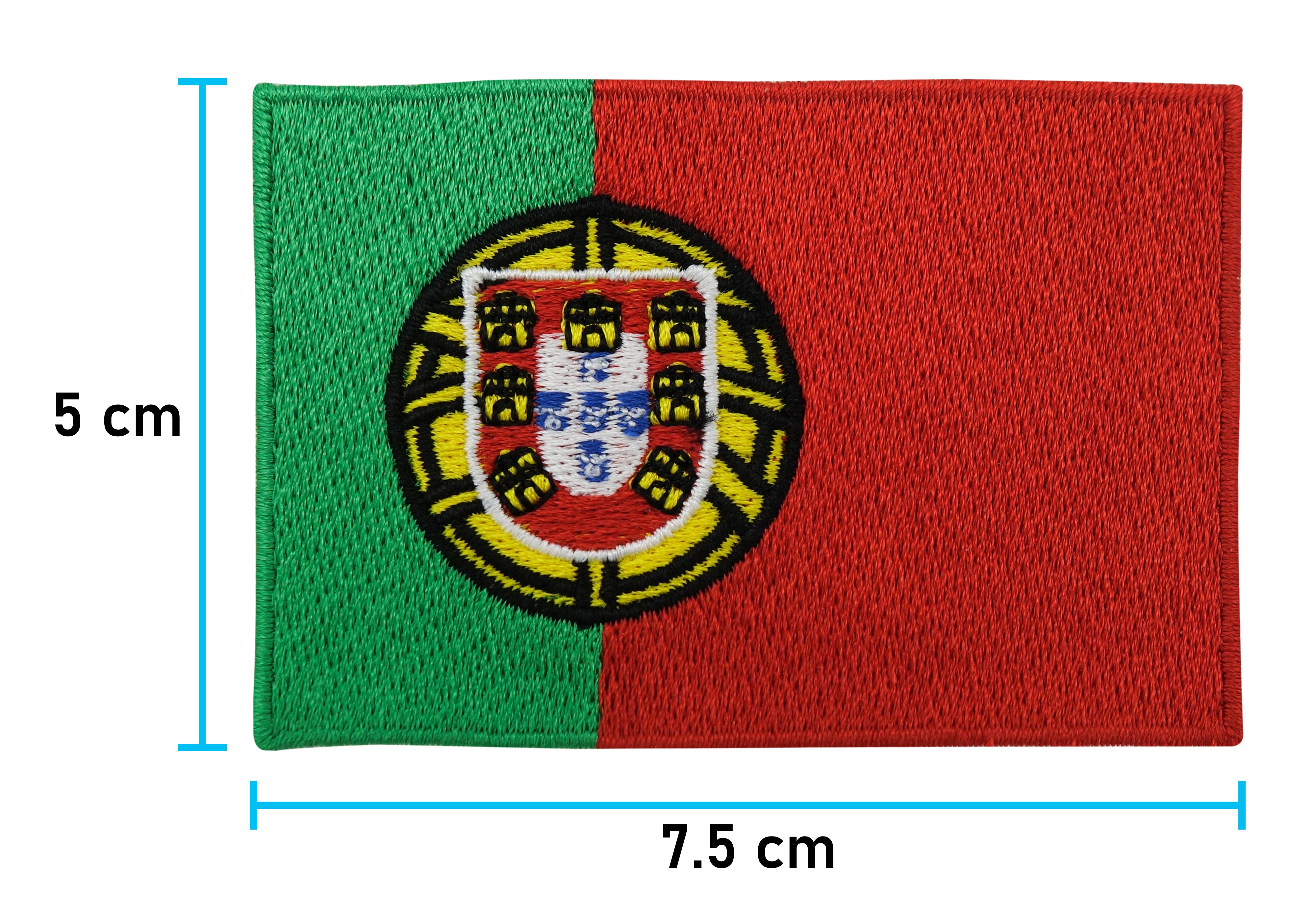 Portugal Flagge Patch mit der Maße: 5 x 7,5 cm