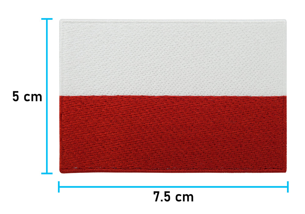 Polen Flagge Patch mit der Maße: 5 x 7,5 cm