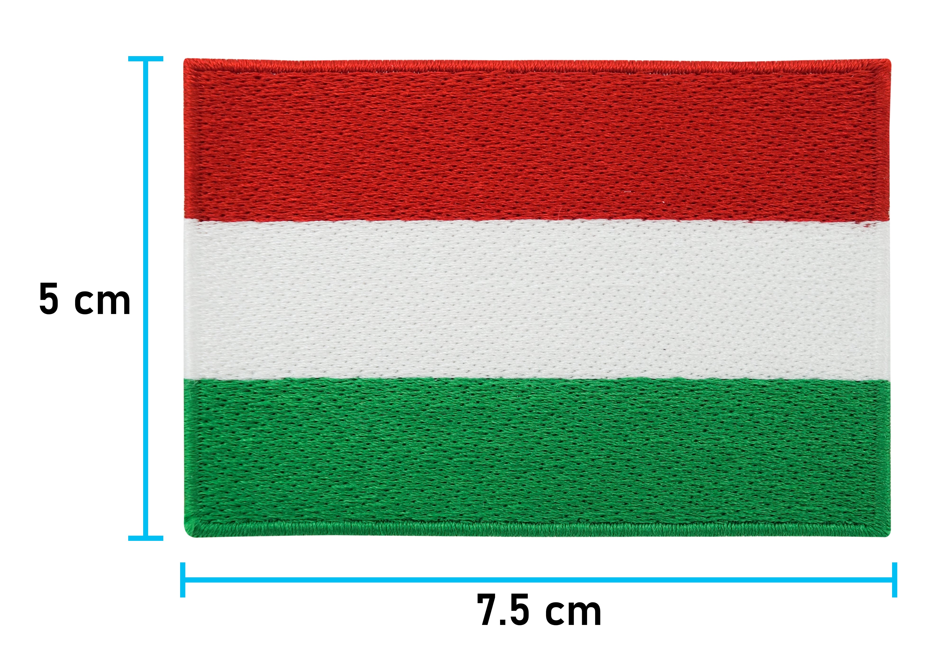 Ungarn Flagge Patch mit der Maße: 5 x 7,5 cm