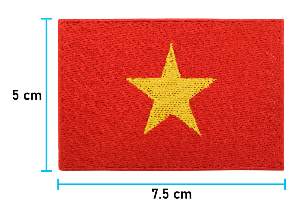 Vietnam Patch mit der Maße: 5 x 7,5 cm