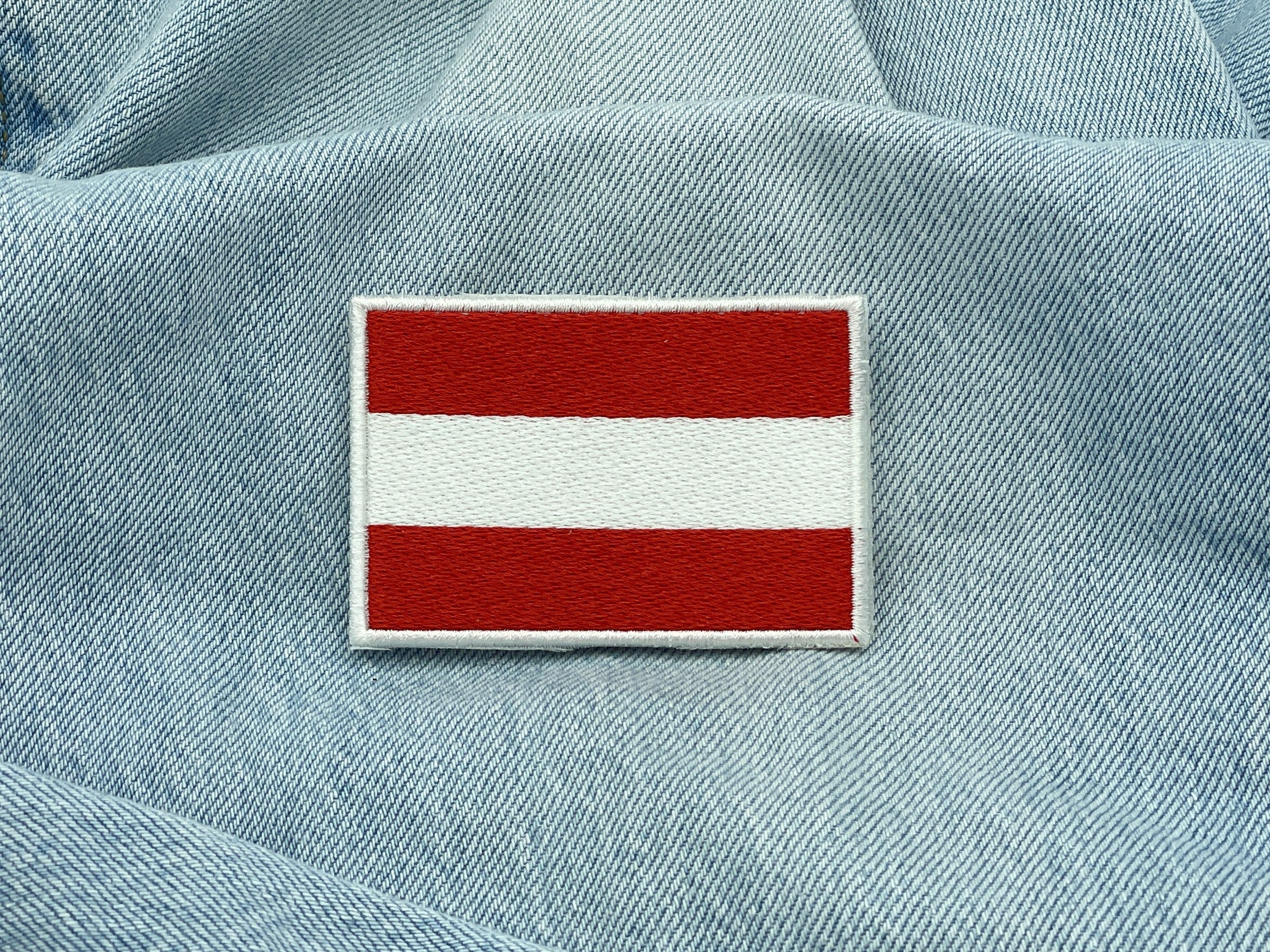 Österreich Klett Patch auf einer blauen Jeans