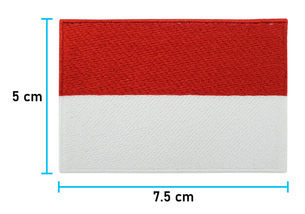 Indonesien Flagge Patch mit der Maße: 5 x 7,5 cm