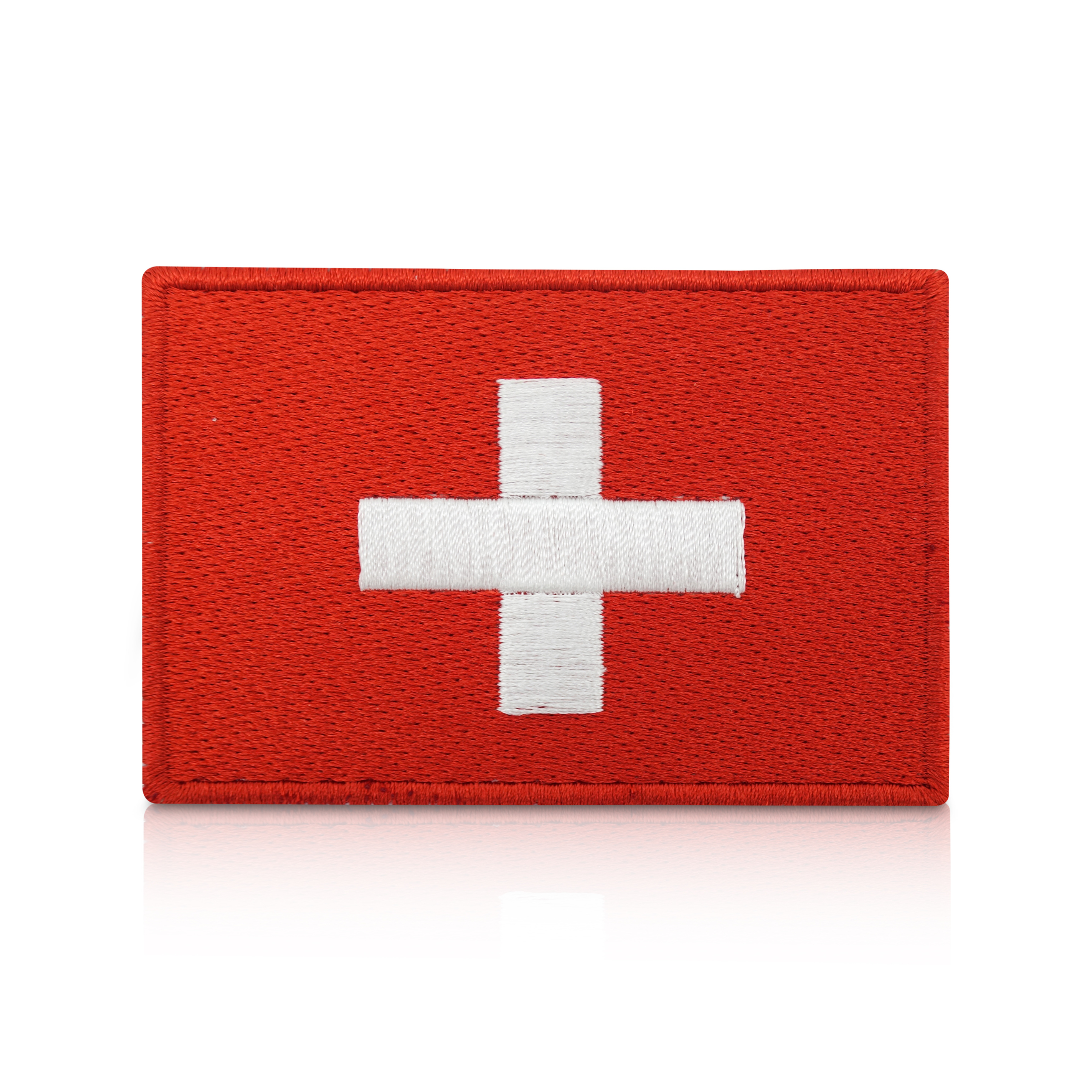 Schweiz Flagge Patch Klett Rückseite | Suisse Militär Fahne Klettpatch