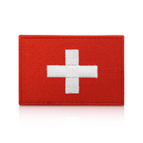 Schweiz Flagge Patch Klett Rückseite | Suisse Militär Fahne Klettpatch