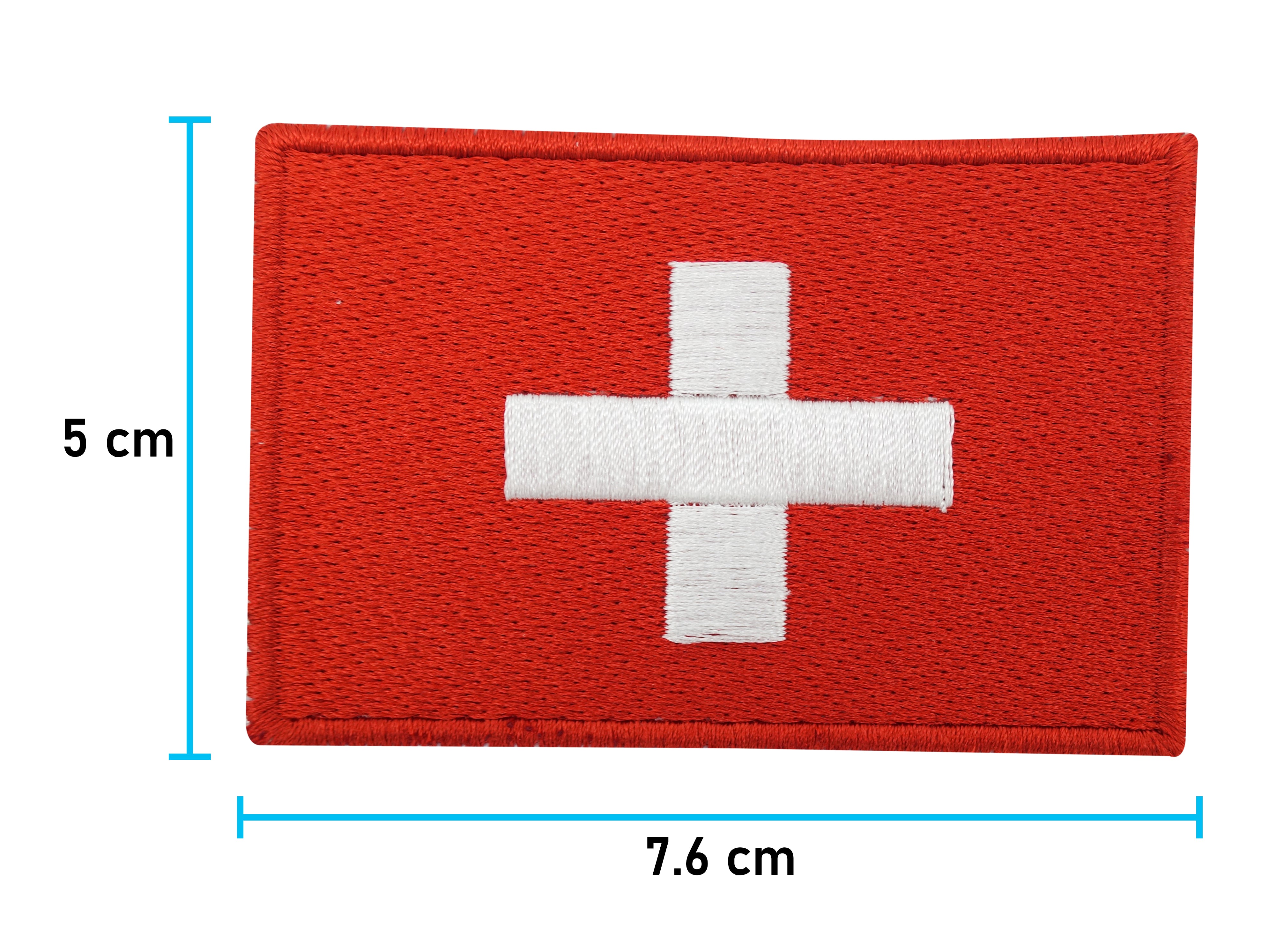 Schweiz Flagge Klett Patch mit der Maße: 5 x 7,6 cm 