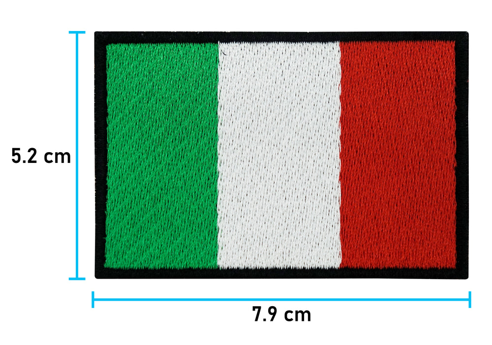 Italien Flagge Patch mit der Maße: 5,2 x 7,9 cm