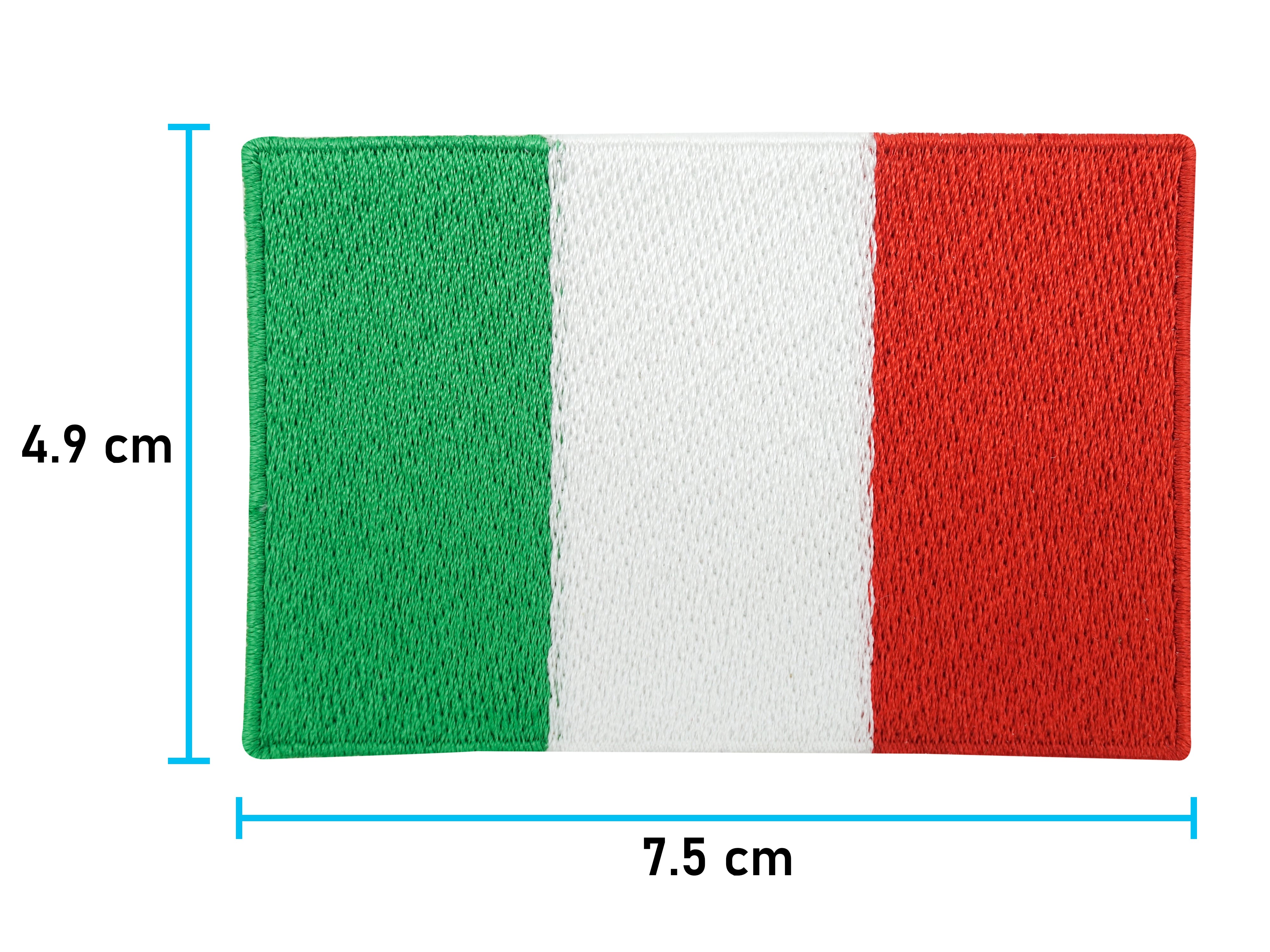 Italien Flagge Patch mit der Maße: 4,9 x 7,5 cm