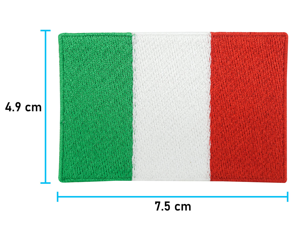 Italien Flagge Patch mit der Maße: 4,9 x 7,5 cm