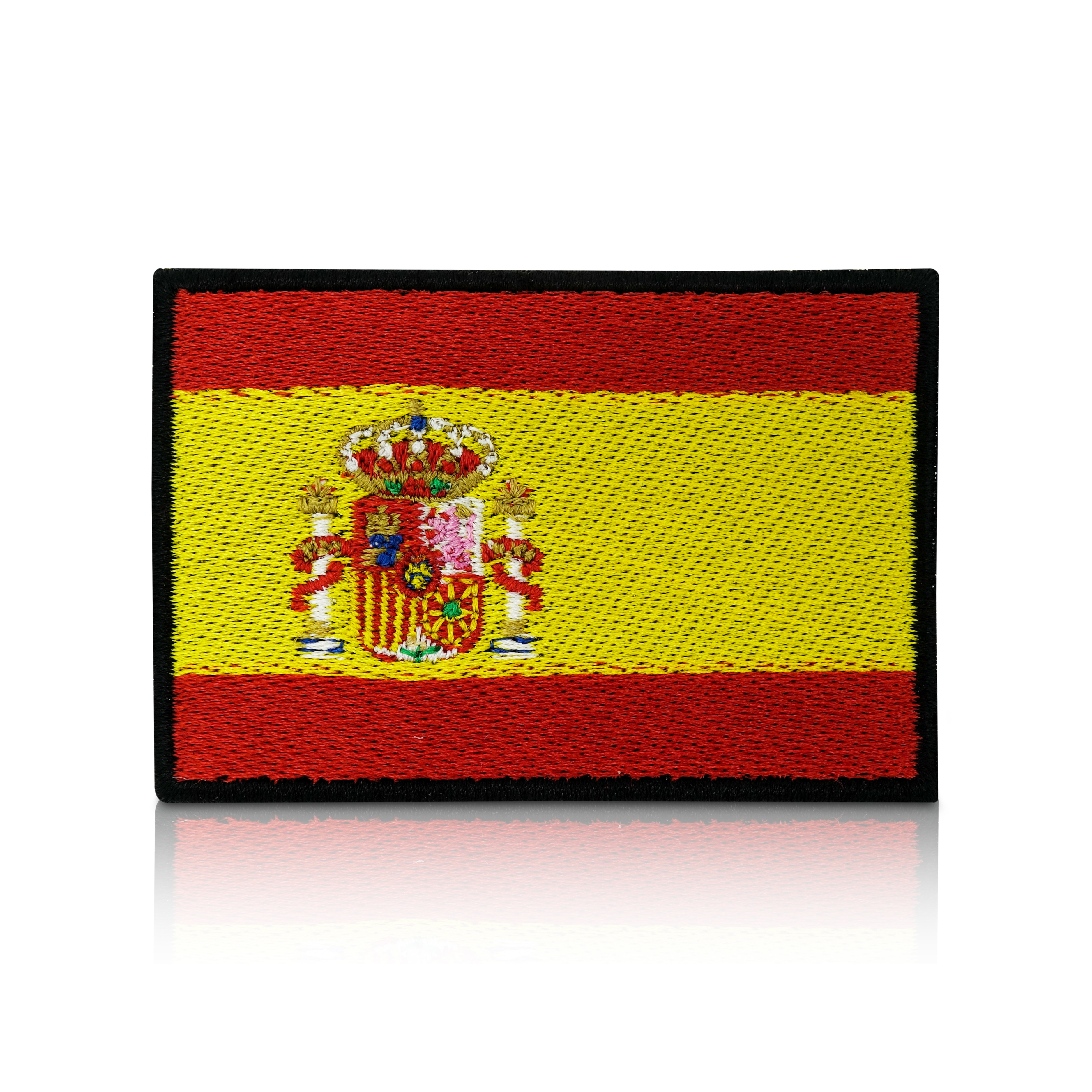 Spanien Flagge Patch mit Klett Rückseite | Spanische Fahne Klettpatch