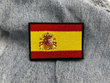 Spanien Flagge Klettpatch auf blauer Jeans