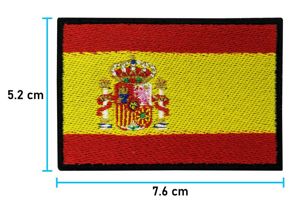 Spanien Flagge Patch mit der Maße: 5,2 x 7,6 cm