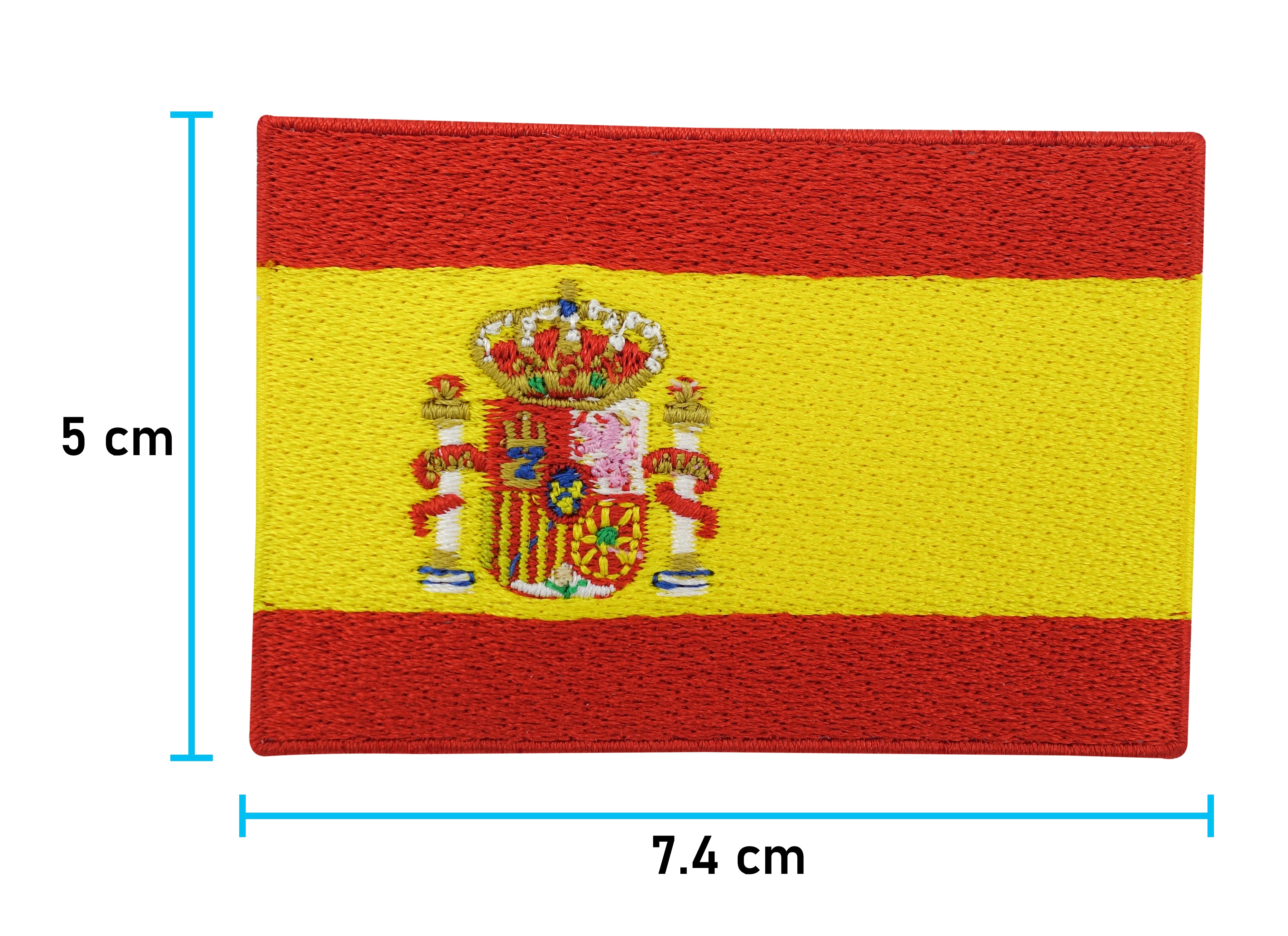 Spanien Flagge Patch mit der Maße: 5 x 7,4 cm