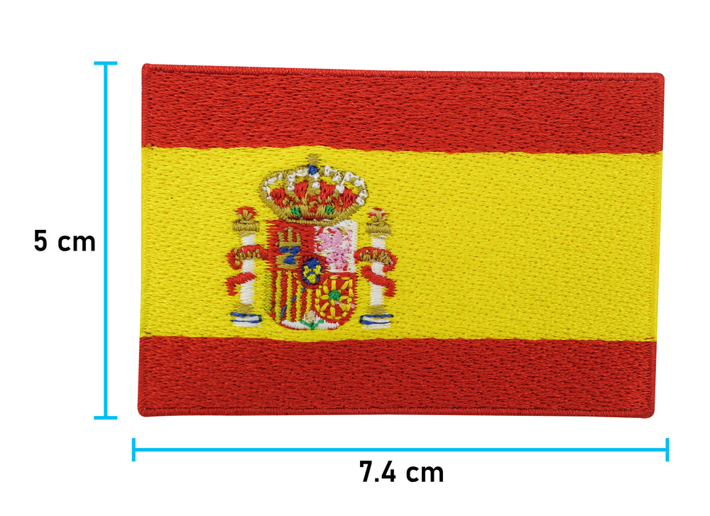 Spanien Flagge Patch mit der Maße: 5 x 7,4 cm