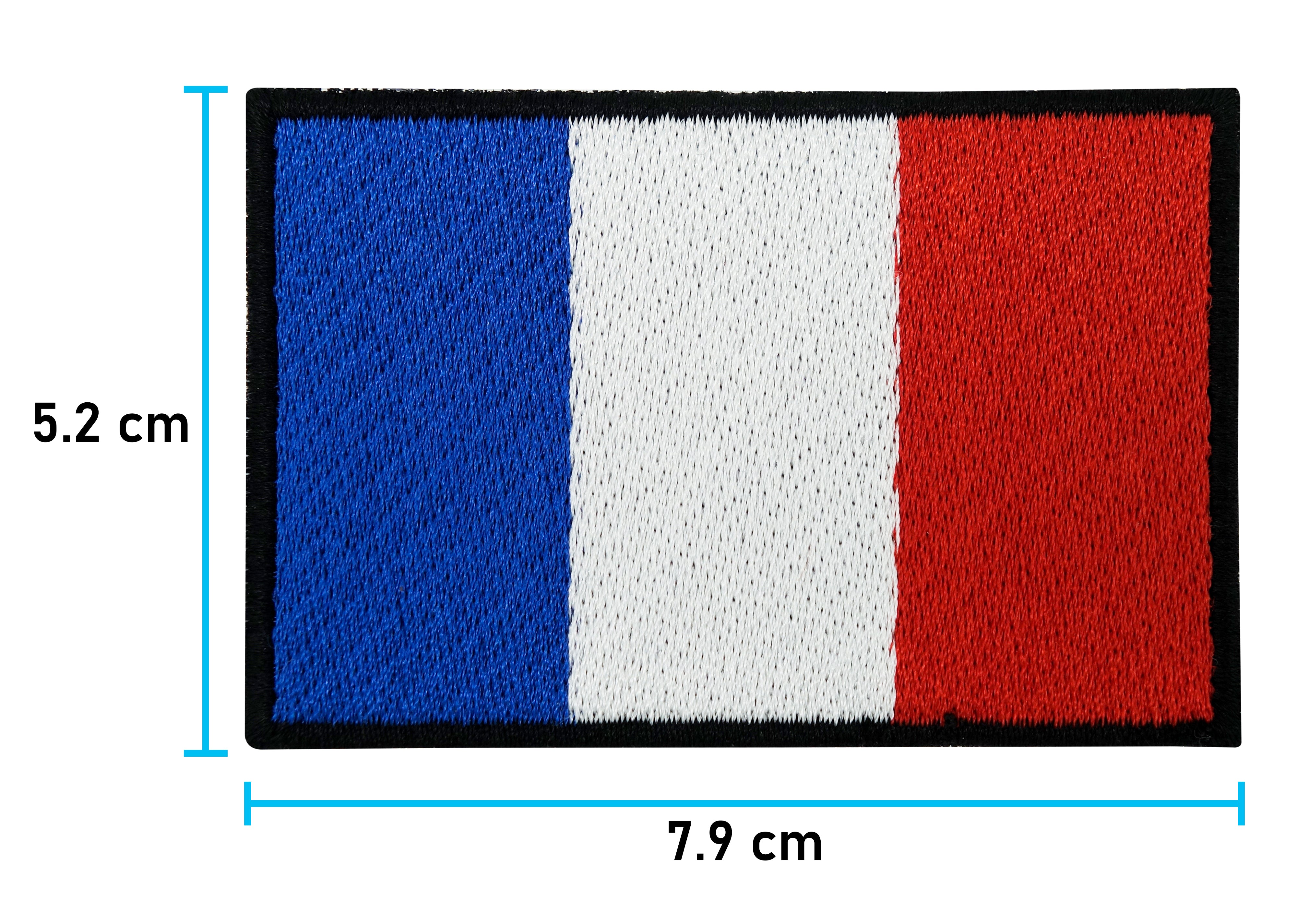 Frankreich Flagge Klettpatch mit der Maße: 5,2 x 7,9 cm